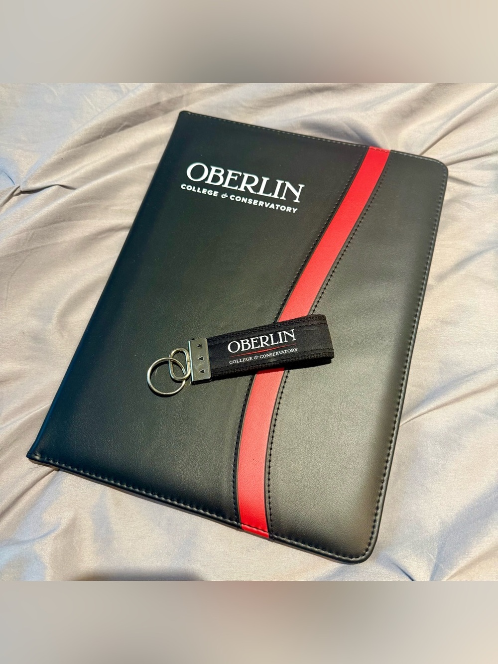 🌟Lot 3 Oberlin College portfolio notebook keychain pen OC black Ohio VHTF NWOT